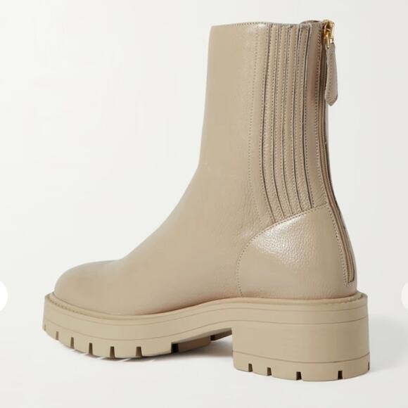 NWT$875 AQUAZZURA Saint Honoré Leather Combat Chunky Ankle Boots Sz 37, US 7 - Picture 5 of 16